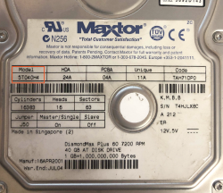 Maxtor hard drive model number