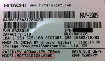 Hitachi Model Number